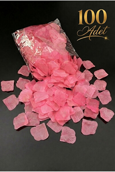 ZEYMERADE Pembe Gül Yaprağı Yapay, 100 Adet Kutlama Yıl Dönümü Konfeti Evlili...