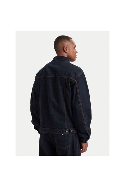 Guess Jeans Geacă de blugi pentru bărbați M6YN38D1314 Albastru închis