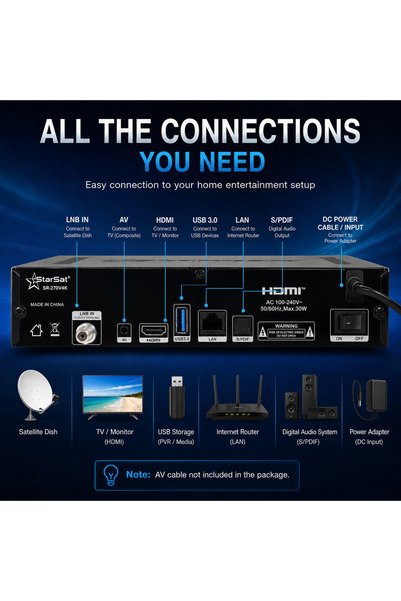 STARSAT SR-270V4K 4K UHD Linux Satellite Receiver