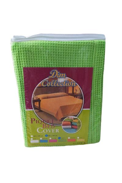 Dimcol ΚΟΥΒΕΡΤΑ ΠΙΚΕ 220Χ240 με φάσα περιμετρικά Green Cotton 100%