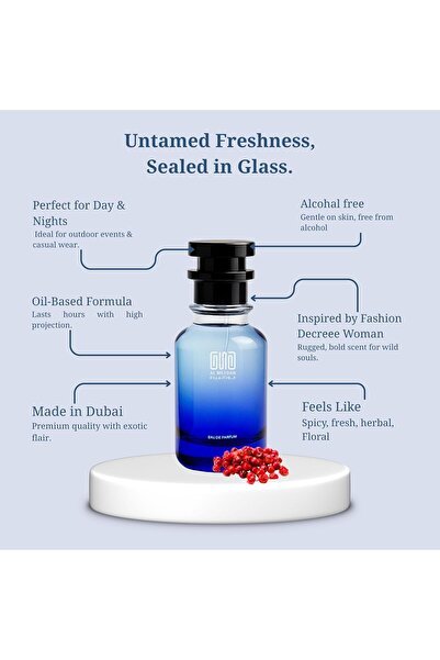 OUD AL MEYDAN Oil Based Perfume for Women – Fasshion Decrree Womann Inspired Floral Woody with Pink Pepper, Magnolia & Patchouli – Alcohol-Free – 8 Hr Longevity for Graceful Elegance (30 ML)