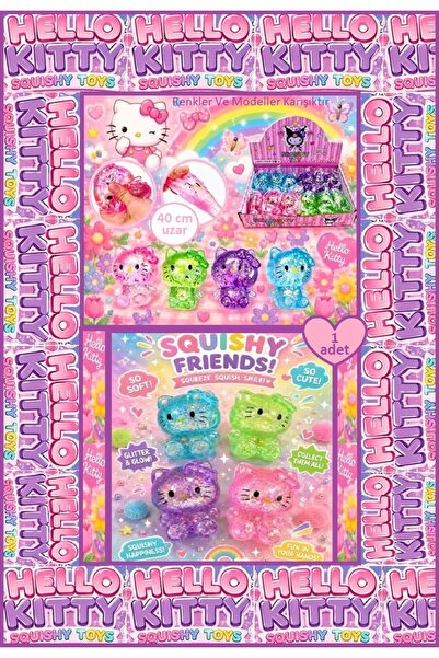 OYUNCAKSAHİLİ Hello Kitty My Melody Dolgu Squishy Oyuncak 40CM Uzayan Sukuşi ...