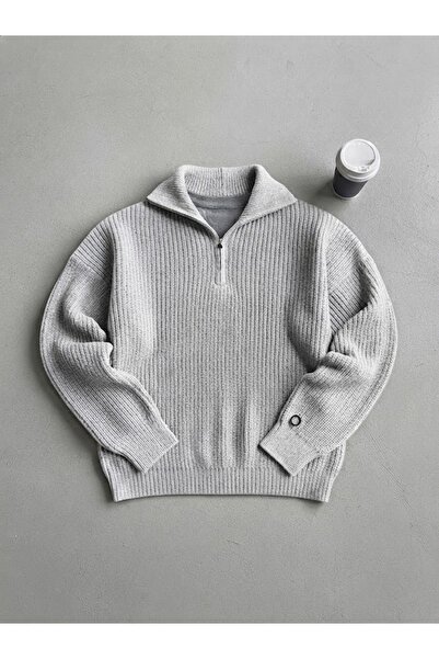 PULT Men's Winter Thick Turtleneck Fisherman's Collar Zip-Up Basic Knitwear S...
