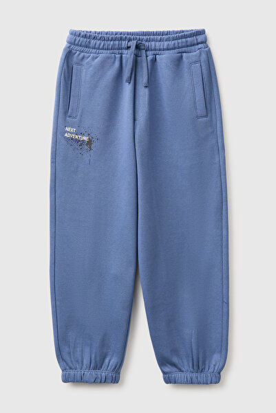 United Colors of Benetton Boy's Blue Sweatpants with Drawstring Waist, Elasti...