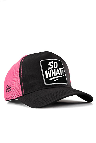 BlackBörk So What Logo Cordura Black-Pink Trucker Hat