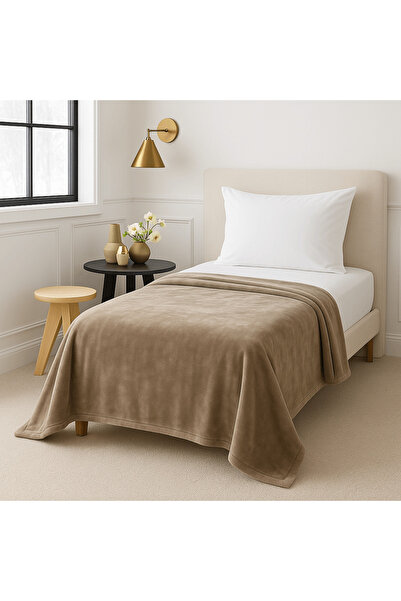 Astron Italy Κουβέρτα βελουτέ Μονή Beige