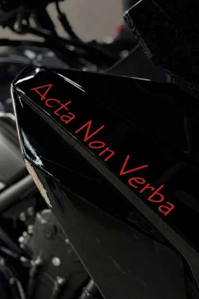 Banxtre Motosiklet ve Kask için Acta Non Verba (Laf değil İcraat) 20CM Söz St...
