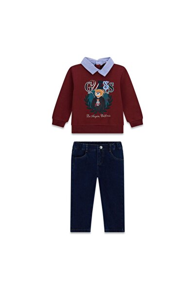 Guess Set de trening pentru băieți N6YG07K5170 Bordo