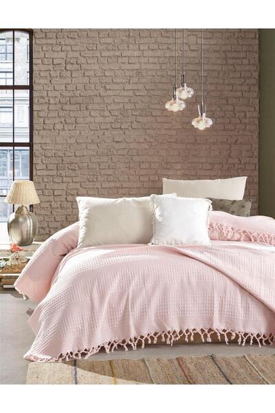 Dimcol ΚΟΥΒΕΡΤΑ ΠΙΚΕ Dobby 220Χ240 English rose Cotton 100%