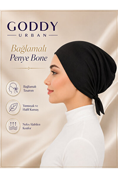 Goddy Tied Bonnet Black Tied Women's Bonnet Practical