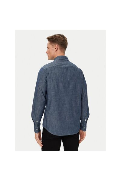 Guess Cămașă bărbătească M6YH44D1297 Albastru închis