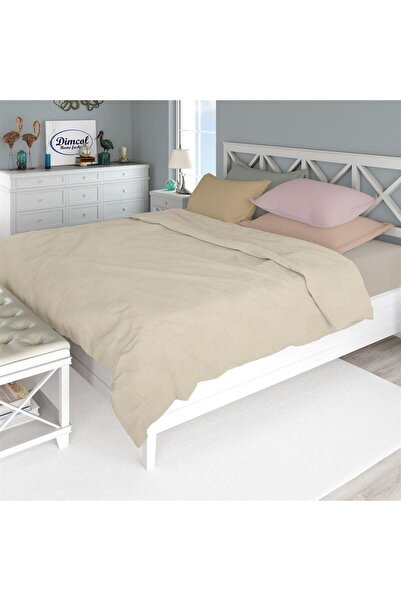 Dimcol ΚΟΥΒΕΡΤΑ ΠΙΚΕ Μονόχρωμη 220X250 Έλεφαντ 100% Cotton