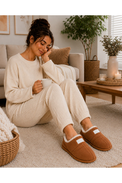 MOON CLOUD Unisex Sıcak Tutan Rahat Peluş Kapitone Ev Terliği Ev Botu Kışlık Yumuşak Taban Ev Botu ZYN264