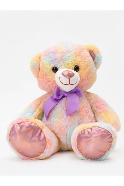 Genel Markalar İmza Çiçek & Hediye 50 cm Gökkuşağı Renkli Peluş Ayı Rose Gold...