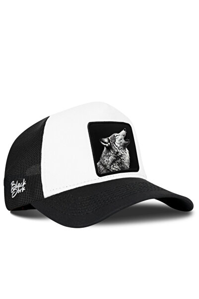 BlackBörk Wolf Logo Black-White Trucker Hat