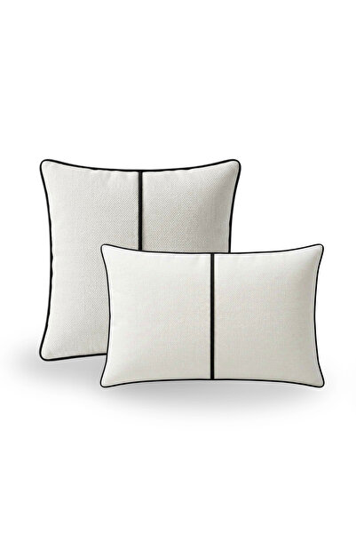 Lidoma Home "Linea" Dekoratif Kırlent Kılıfı Seti - Beyaz