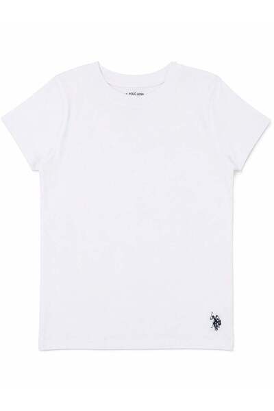 U.S. Polo Assn. Boy's Crew Neck Basic T-Shirt 3-14 Years White