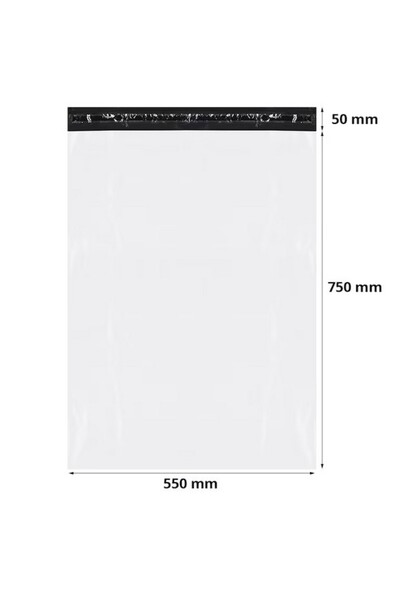 INATECH Set 100 Buc Pungi Curierat 550 x 750 + 50 mm, 50 microni, Autoadezive...