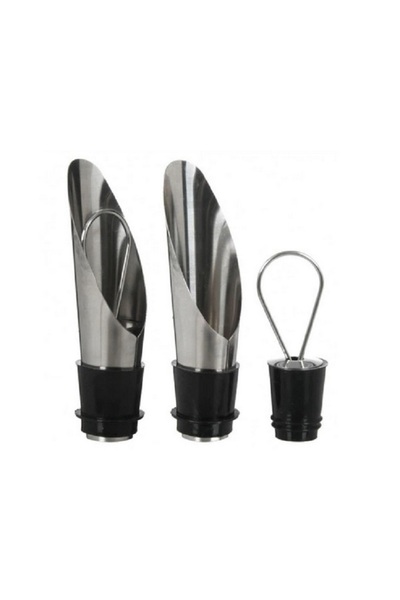 DAVIDAMI CONCEPT Set 2 x Picurator din Inox pentru Sticla de Vin cu Dop din S...
