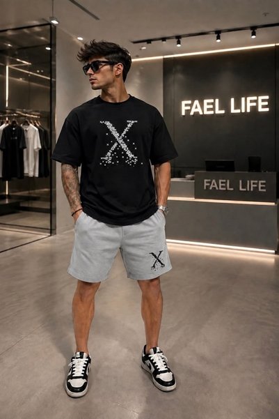 FAEL LİFE Unisex Comfortable Clothing T-Shirt and Sweatpants X Printed Set