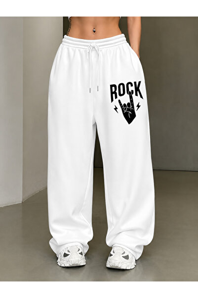 COMANCHERO Unisex Women's and Men's Rock Printed Winter Baggy Sweatpants