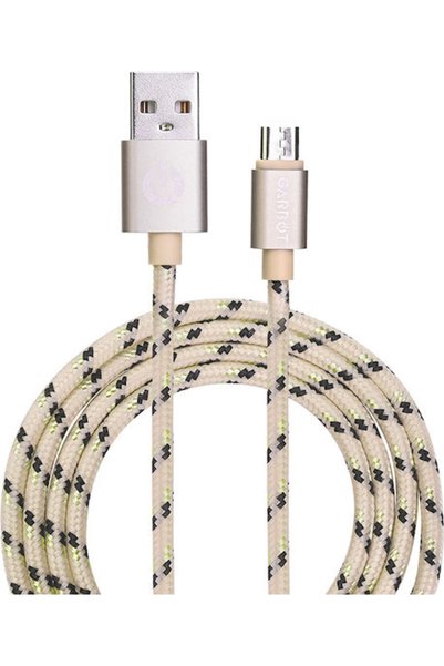 GARBOT Grab&Go 1μ Πλεκτό Καλώδιο USB 2.0 σε micro USB Χρυσό (GARC-05-10194)
