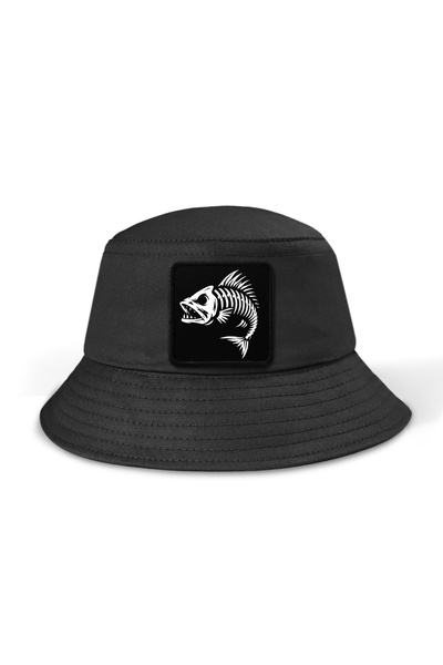 BlackBörk Fish Logo Bucket Black Hat