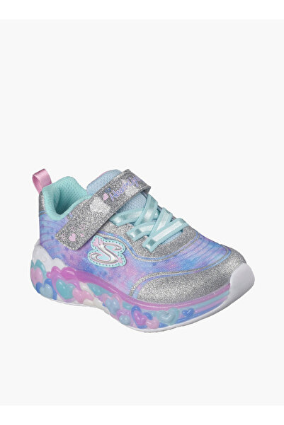 SKECHERS Girls ETERNAL HEART LIGHTS Hook & Loop Light-Up Ankle Sneakers