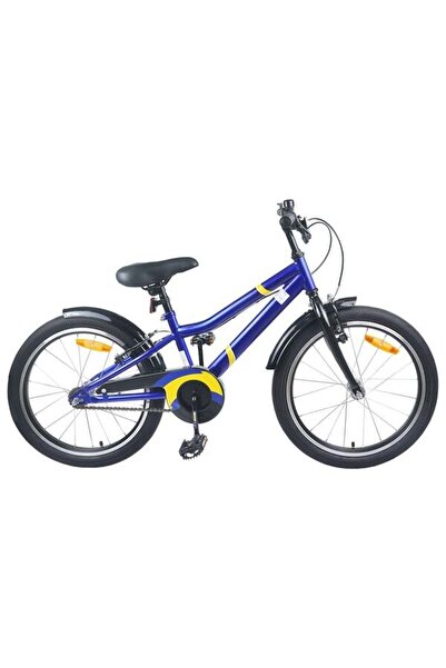 vidaxl Bicicletă pentru copii 18 inch pentru 5-7 ani Albastru Negru