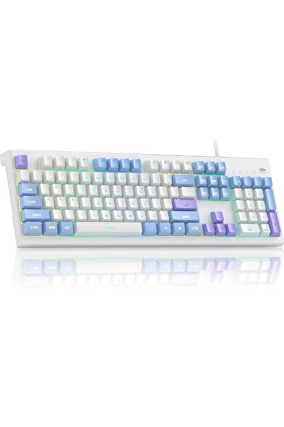 MageGee Creamy Keyboards,K2 Classic Keyboard Wired RGB Backlit 104 Keys Water...