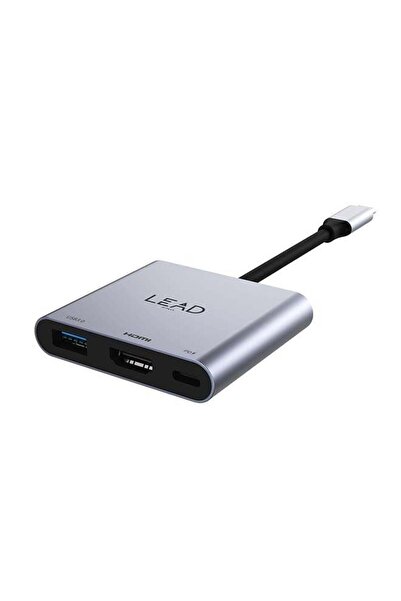 LEAD USB-C to PD 60 W+HDMI 4K Multiport Adapter+LHB03, Space Gray