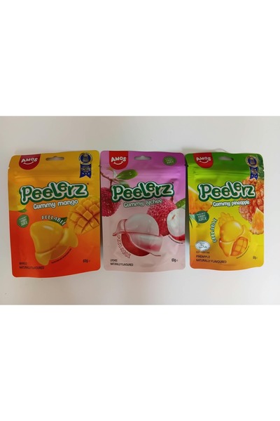 Amos pachet 3 bucăți jeleuri Mango&Lychee&Pineapple 3x65g
