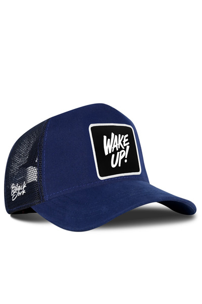 BlackBörk Wake up Logo Navy Blue Trucker Hat