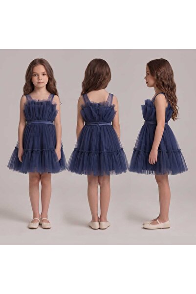 ZONE MODA Kız Çocuk Prenses Model Tül Abiye - Özel Gün Ve Partiye Uygun