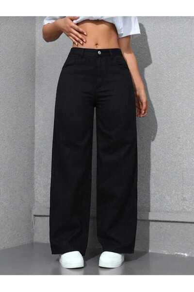 MAY JEAN Chtistian 90's Black Palazzo Wide Leg High Waist Jean Trousers