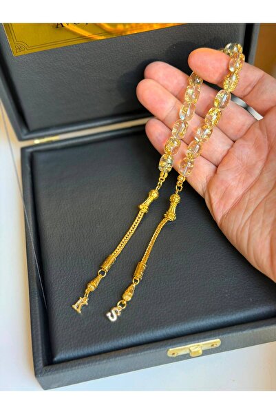 Kehribarstore Altın Parçacıklı Harfli Zaza Model Tesbih, Erkek, Hediye, Zaza, Harfli