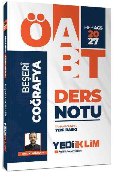 Yediiklim Yayınları 2027 MEB AGS ÖABT Beşeri Coğrafya Ders Notu