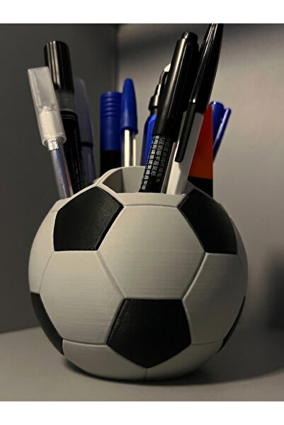 MORROW WORKS 3D Baskı Futbol Topu Şeklinde Kalemlik, Dekoratif Masaüstü Kalem...