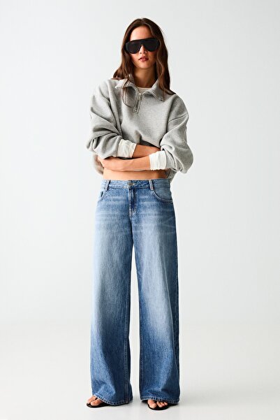 Bershka Düşük bel wide leg jean