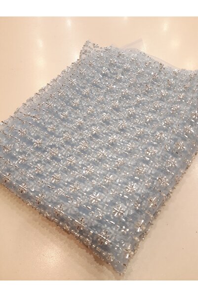 Safir Kumaş Kesip Aplik yada Motif Çıkarmalık Top Sonu Bebe Mavi Dantel 50 cm