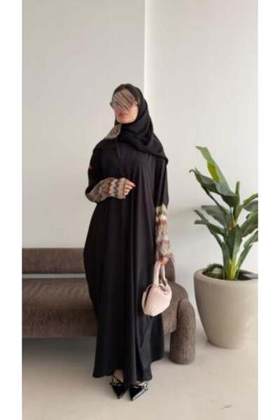 dar laha abaya D 6043 - Abaya from "Blackberry" Fabric with Wavy Edges on the...