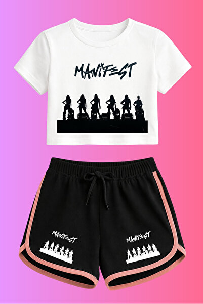 MECH BUTİK Manifest Printed Crop-Shorts Set Is a Slim Fit.