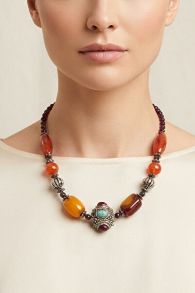 PETEK AKSESUAR Ethnic Bohemia Acrylic Bead Necklace