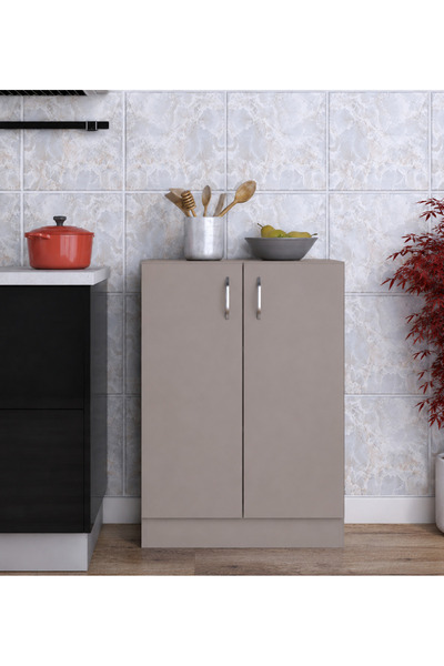 rafineritasarım Mokas Çok Amaçlı Mdf Dolap Raflı Kapaklı Mutfak Balkon Banyo
