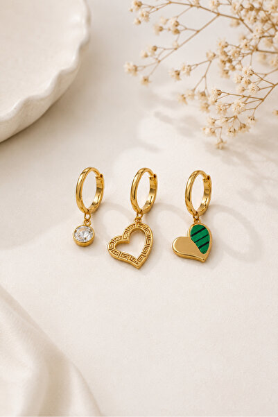 Archhazel Jewelery Single Ear 3-Piece Steel Earring Combination