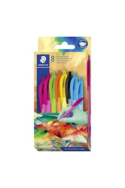 Staedtler automatic pen set, 8 pieces, ergonomic, 1.0mm, multicolor