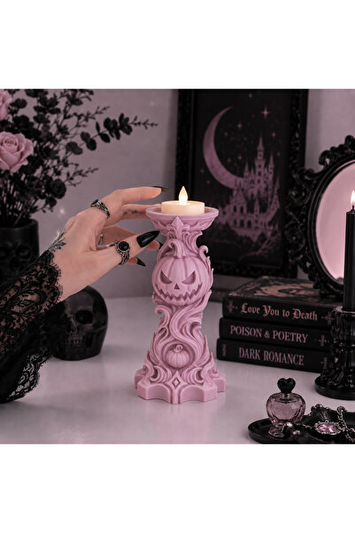 Genel Markalar Gotik Balkabağı Mumluk LED Tealight Mumluk Dekoratif Cadılar B...