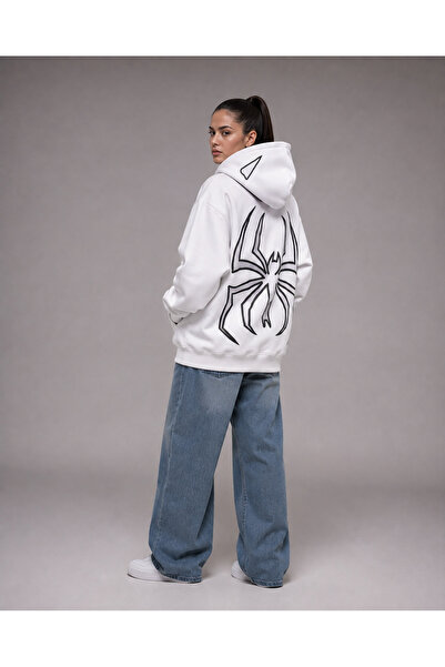 PENTHİLUS Kadın Oversize Fermuarlı Kapüşonlu Sweatshirt Büyük Sırt Baskılı 3 ...