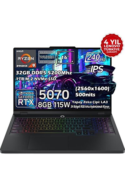 LENOVO Legion Pro 5 16ADR10 AMD Ryzen 9 8940HX 32GB 1TB SSD RTX 5070 8GB 16" ...