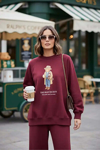 Aselim Hijap Moda The Bear Sea Comfort Set Takım Bordo